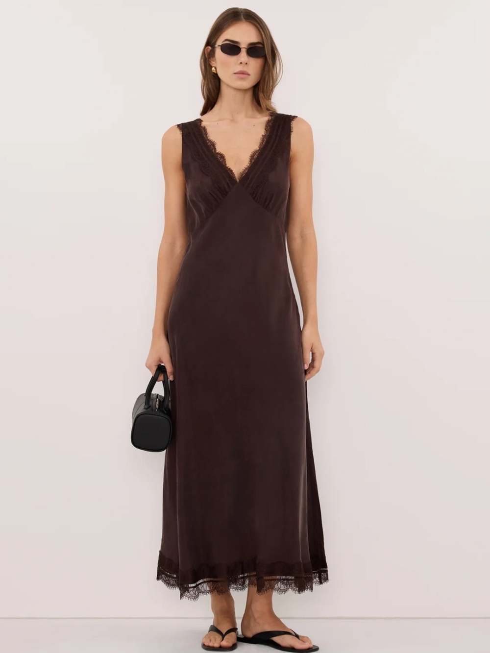 DISSH Andrea Plum Choc Cupro Midi Dress